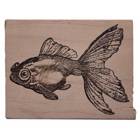 Fish Rubber Stamp Wood Block For Scrapbooking & Crafting - Picture 1 of 4